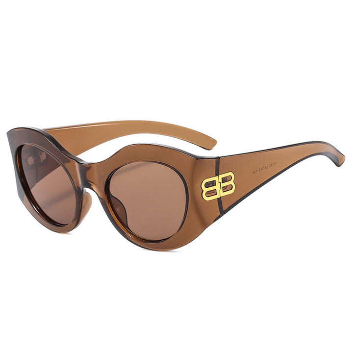 Dame Designer Cat-Eye solbrille med elegant profil og UV-beskyttelse Skanto