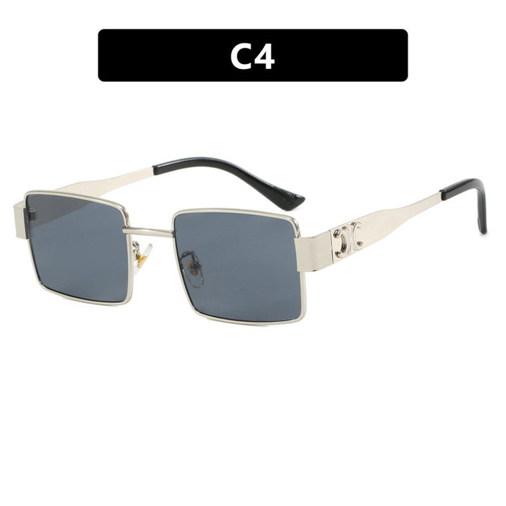 Women's fashionable rectangular sunglasses with high-quality metal frame and polarized lenses Skanto