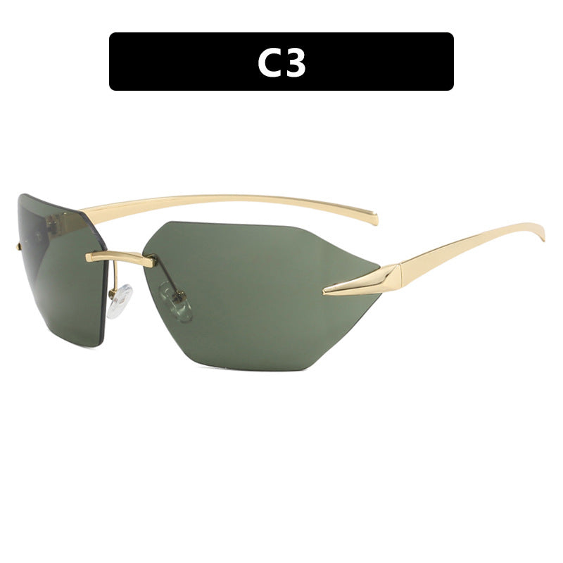 Damer geometrisk solbrille med elegant metallramme og polarisert glass Skanto