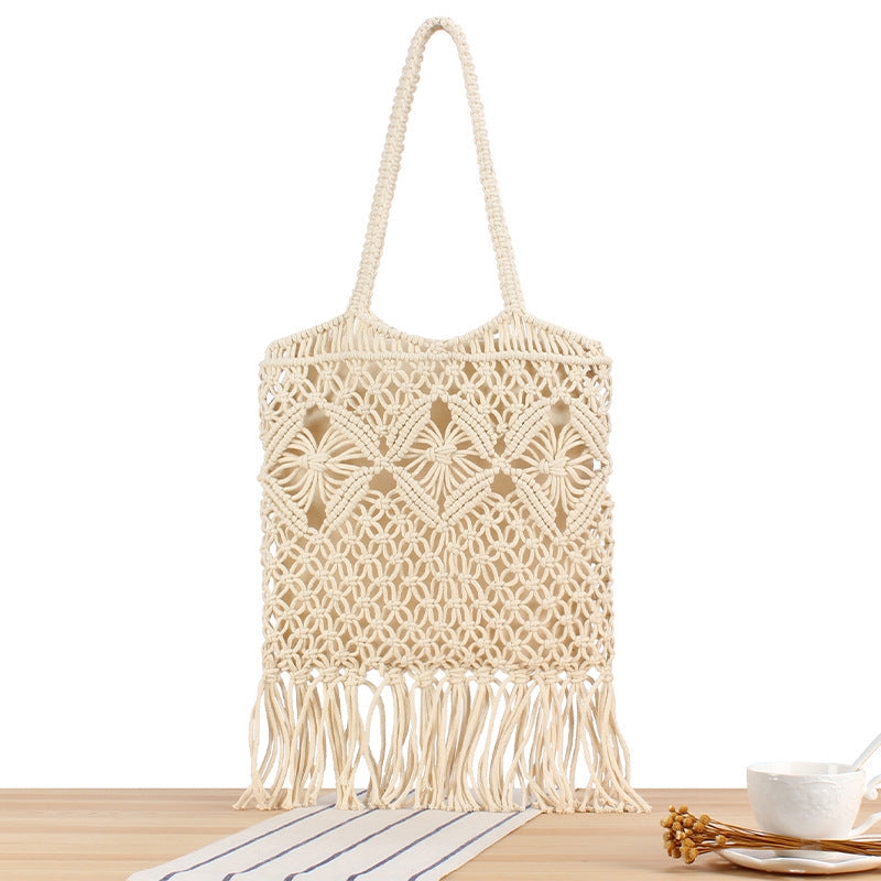 Hand-knotted Macrame Tote Bag Skanto