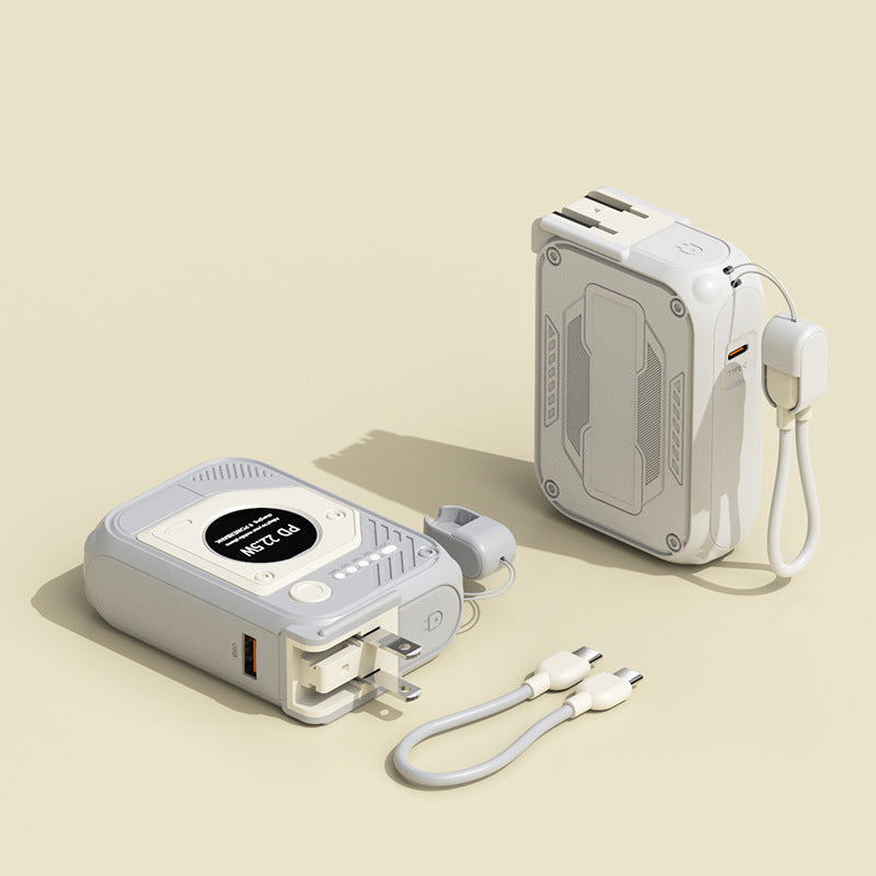 Bærbar Powerbank med multifunksjonelt integrert ladekabel Skanto