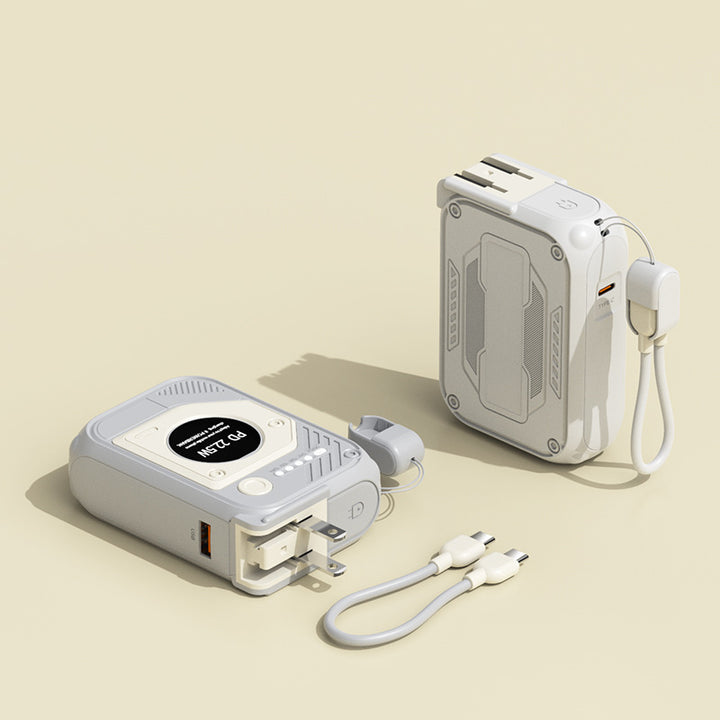 Bærbar Powerbank med multifunksjonelt integrert ladekabel Skanto