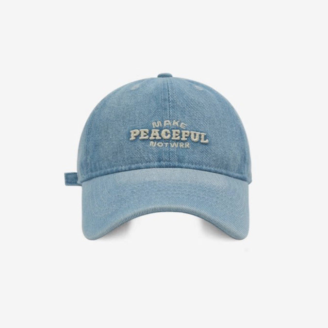 Kvinne Slitt Denim Brodert Caps Skanto