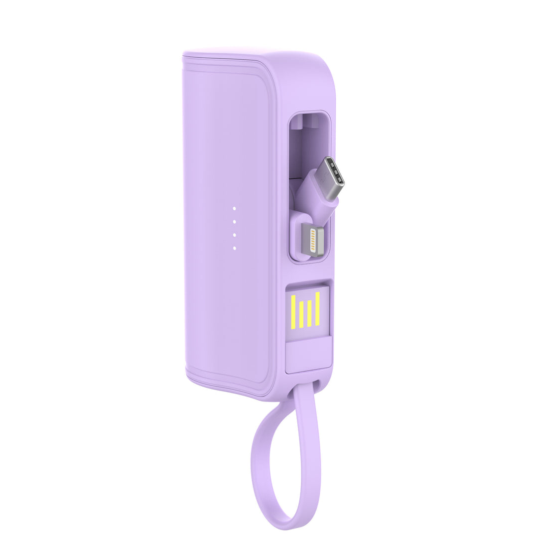 Powerbank med integrert ladekabel og digitalt display Skanto