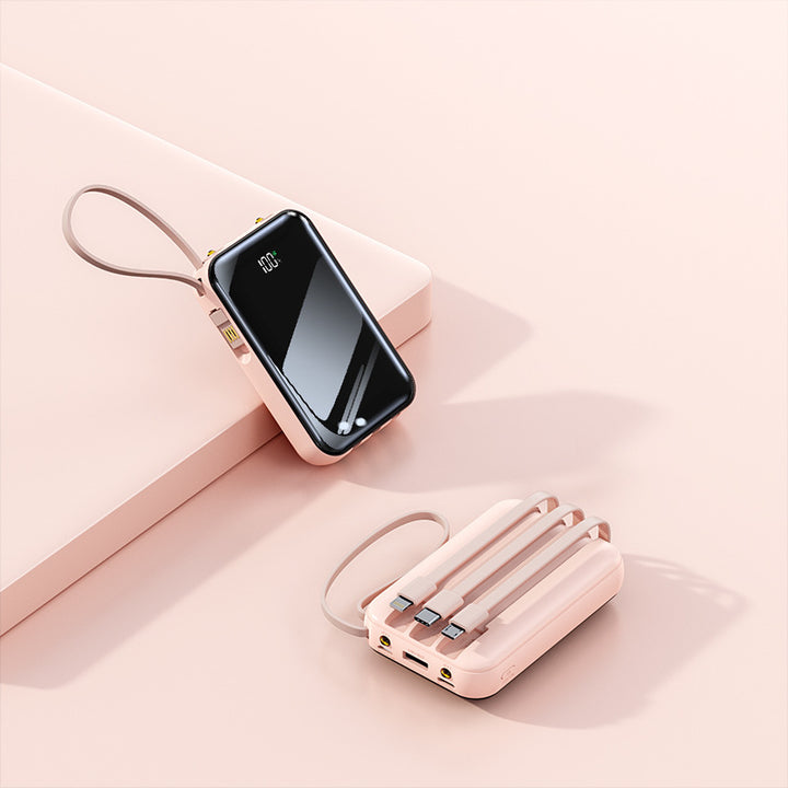Bærbar Powerbank med innebygd ladestasjon Skanto
