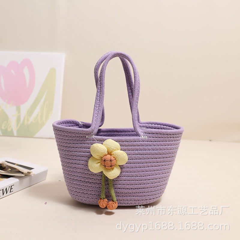 Handmade basket bag with floral accents Skanto