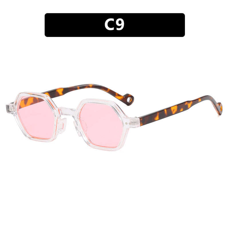Dame sekskantet solbrille med gjennomsiktig ramme Skanto