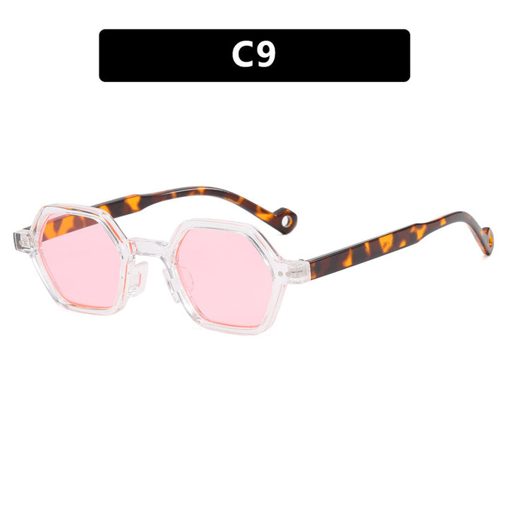 Dame sekskantet solbrille med gjennomsiktig ramme Skanto