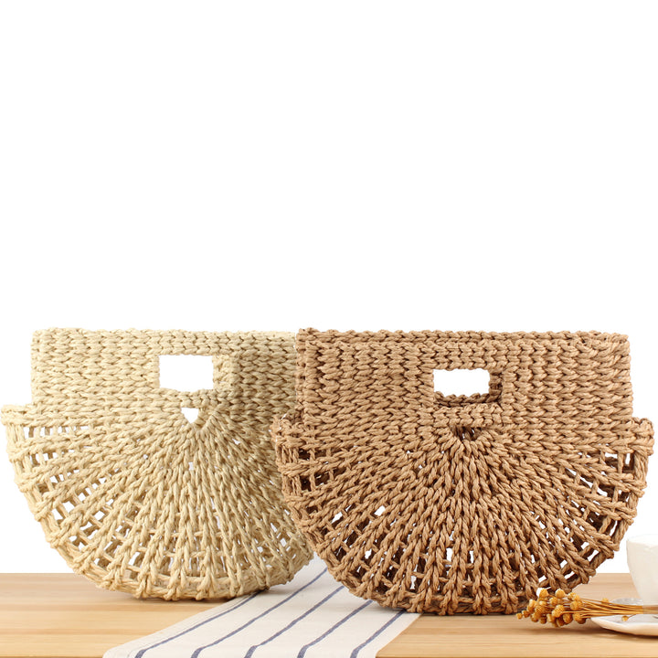 Hand-knotted basket bag with textured design Skanto
