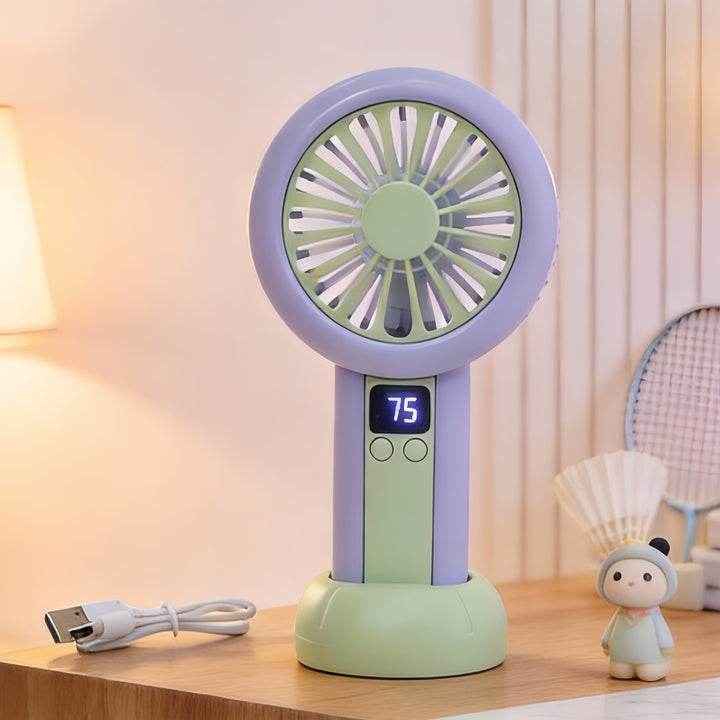 Dame bærbar Mini-vifte med LED-skjerm Skanto