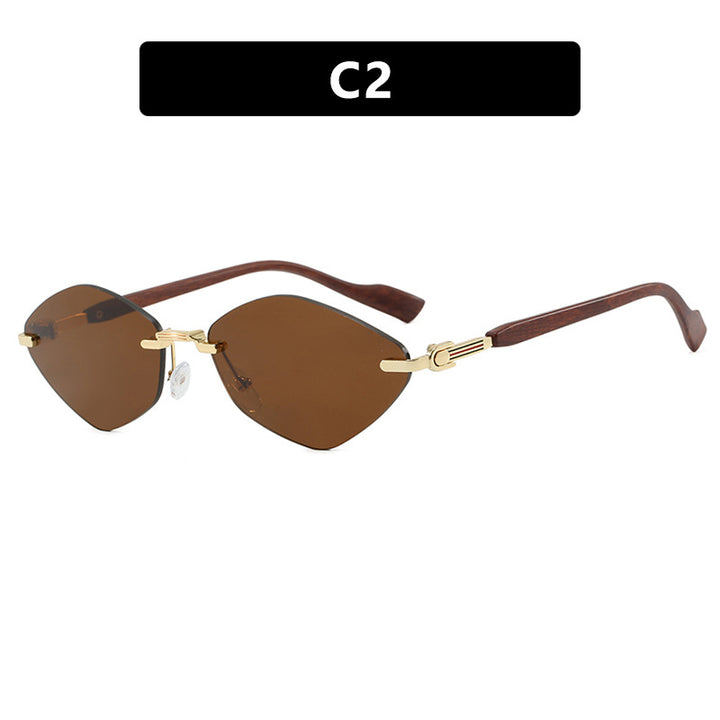Women's geometric sunglasses with luxurious wood arms and polarized lenses Skanto