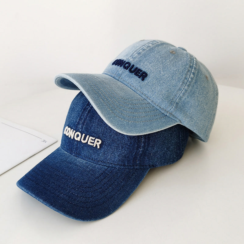 Kvinnenes Broderte Casual Denim Caps Skanto
