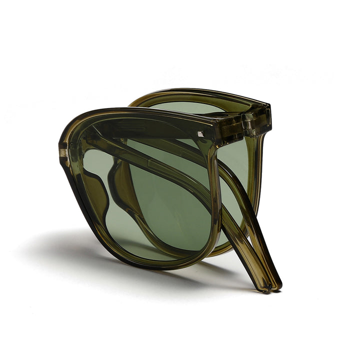 Dame kvadratisk solbrille med innovativ ramme i plast og polarisert glass Skanto