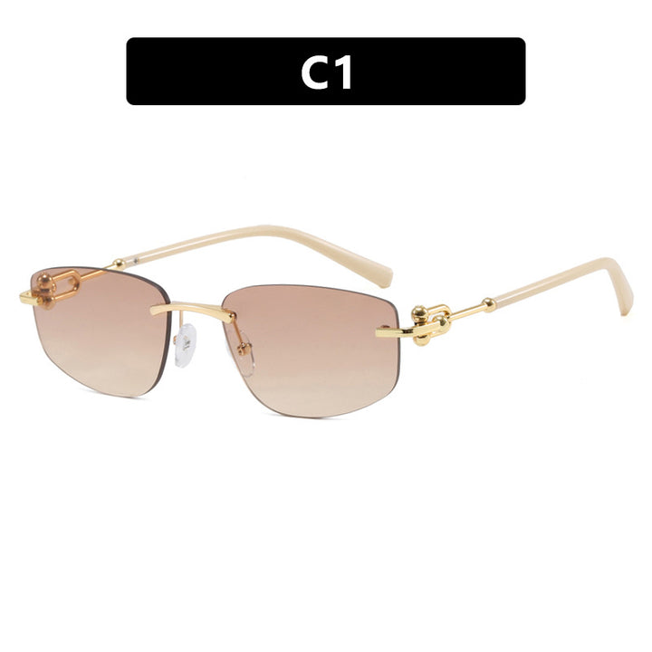 Women's elegant semi-rimless glasses with luxurious metal frame and clear lenses Skanto