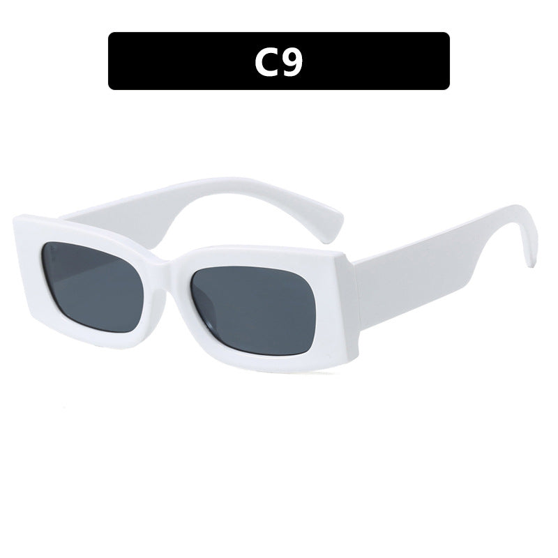 Women's modern square sunglasses with transparent frame and protective UV filter Skanto