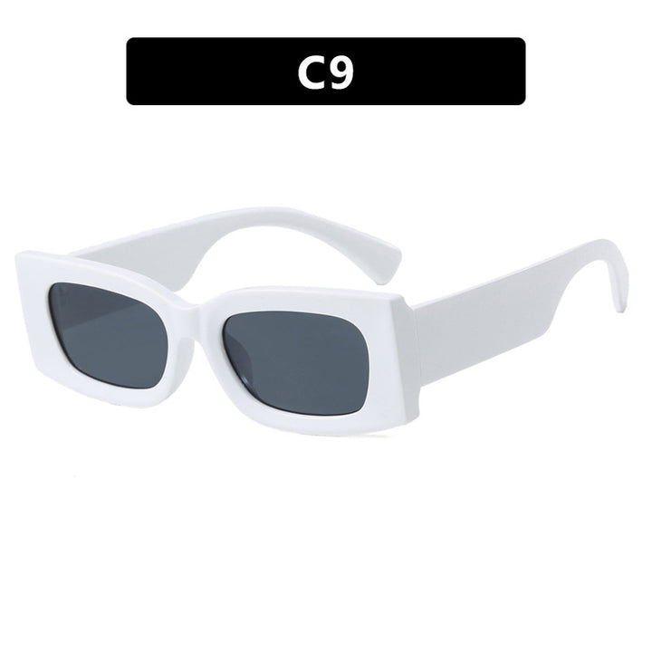Women's modern square sunglasses with transparent frame and protective UV filter Skanto