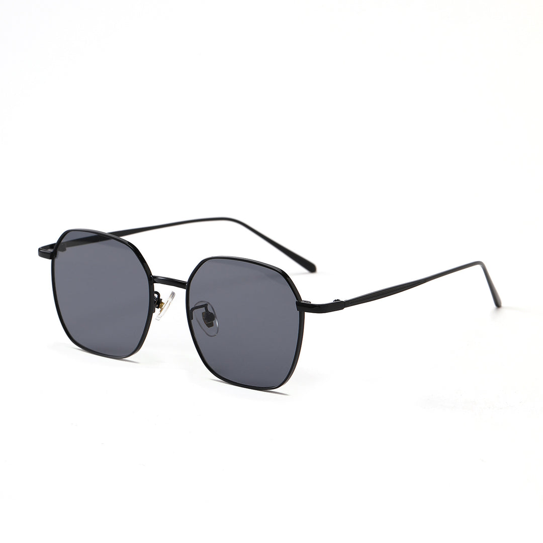 Dame geometrisk solbrille med moderne metallramme Skanto