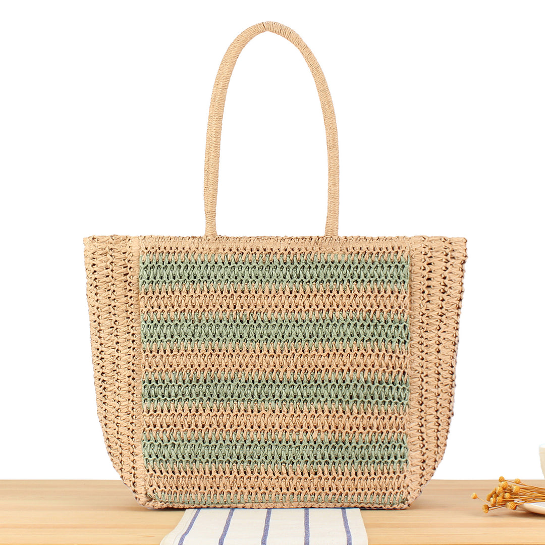 Spacious beach shoulder bag made of hand-woven material Skanto