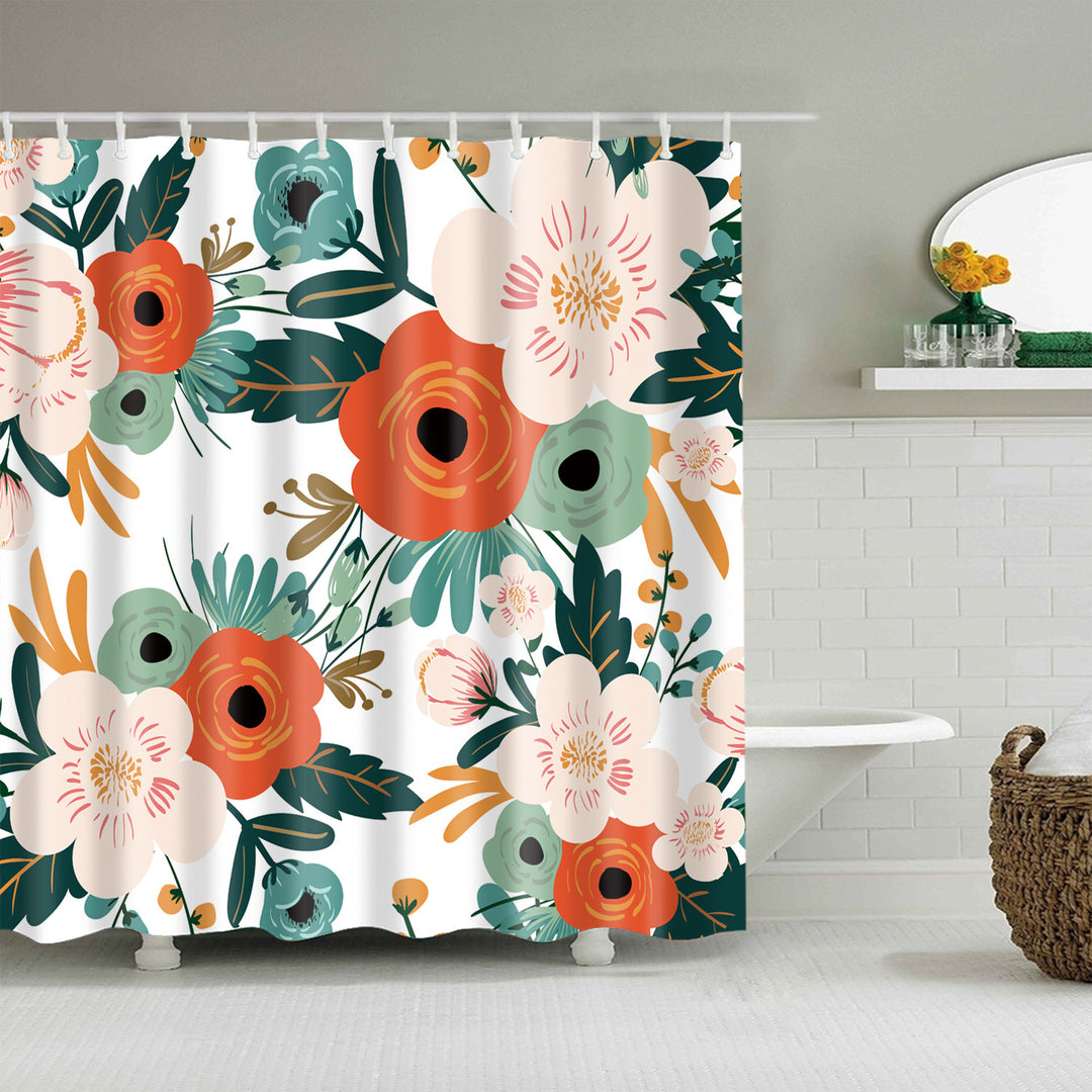 Blomster mønstrede badekar dusjforheng Skanto