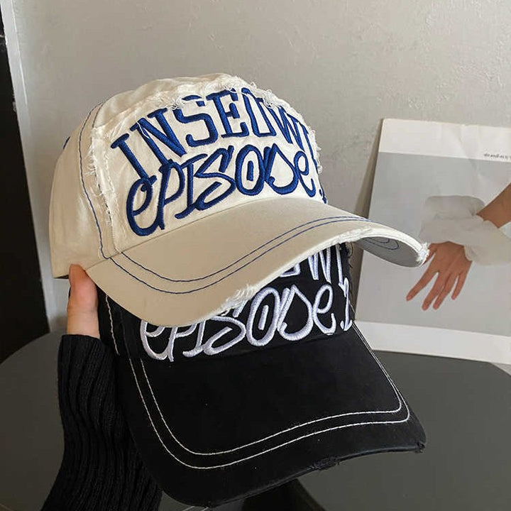 Kvinne Distressed Kunstnerisk Brodert Caps Skanto