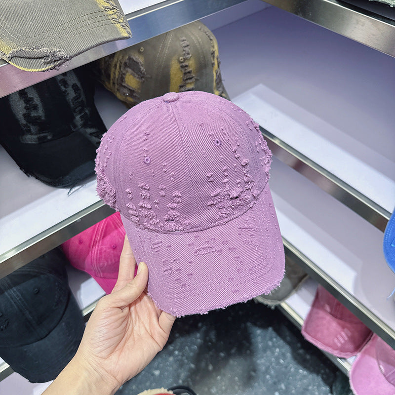 Kvinne Slitt Denim-Style Baseball Caps Skanto