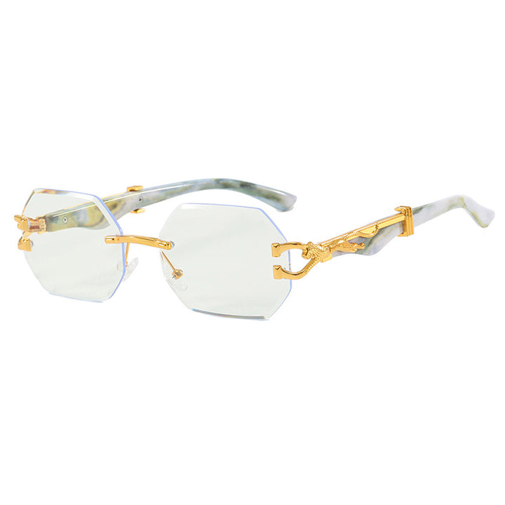 Women's fashionable sunglasses with extravagant octagonal design and gold accents Skanto