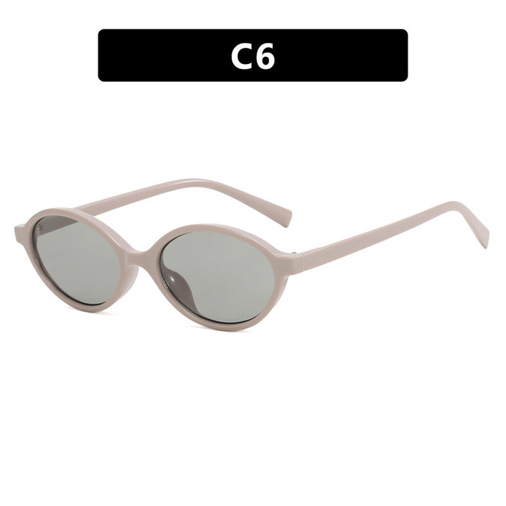 Dame moteriktig oval solbrille med buet ramme og UV-beskyttelse Skanto