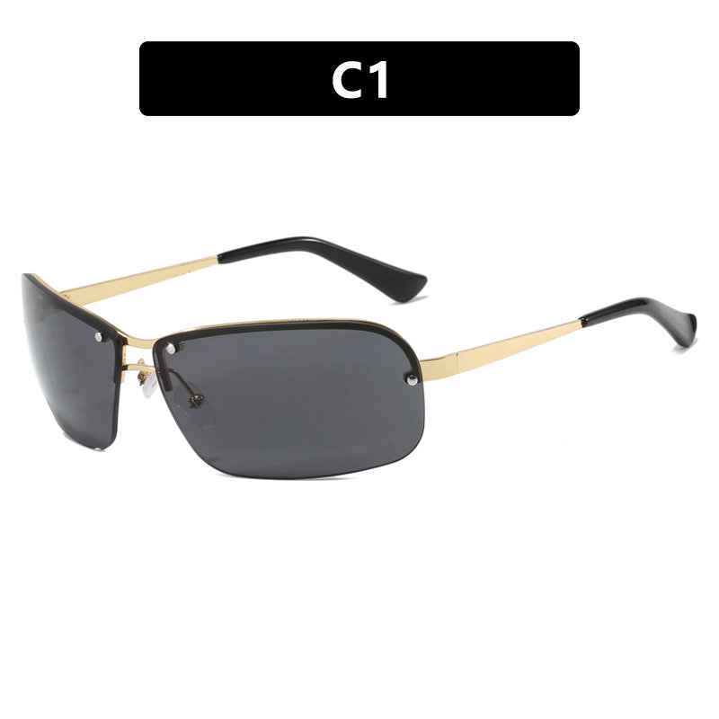 Women's sunglasses with large, elegant lenses and a modern metal frame Skanto