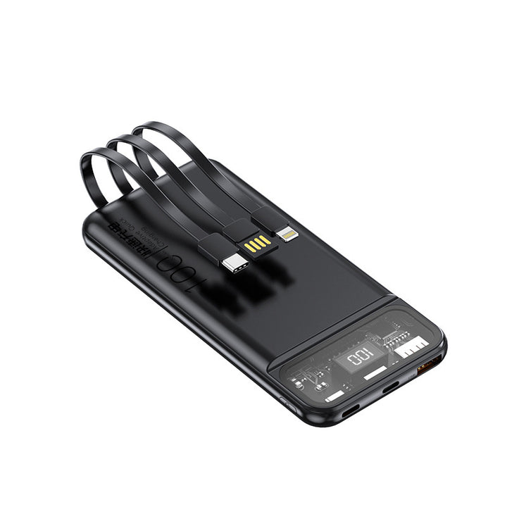 Bærbar powerbank med multifunksjonelt kabelsystem og digital skjerm Skanto