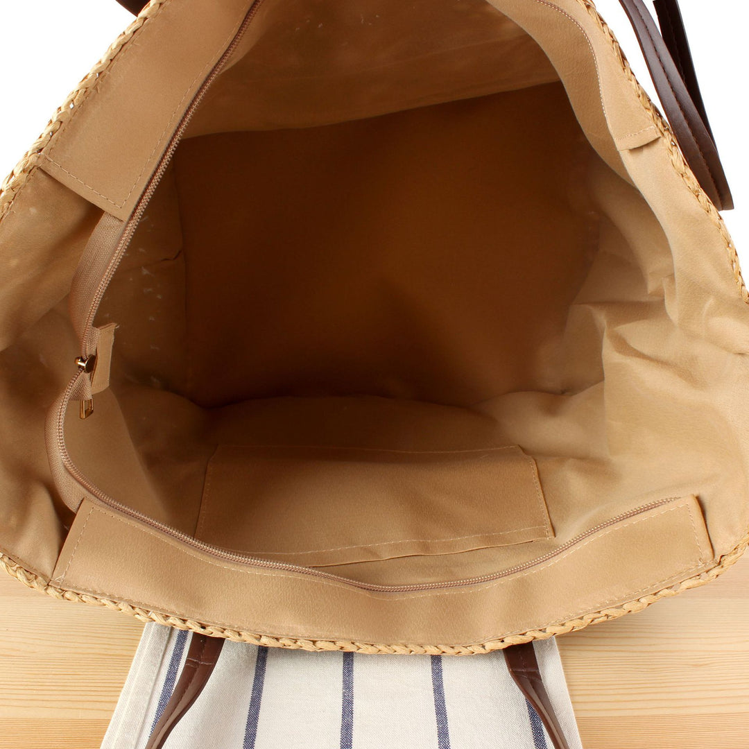 Designer Basket Bag with Elegant Leather Handles Skanto