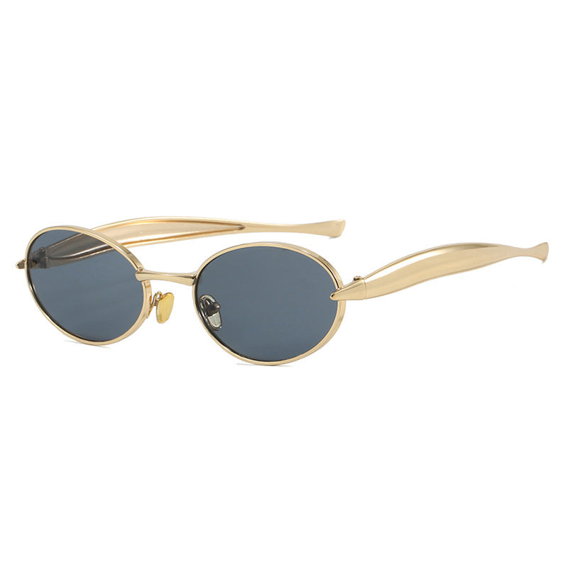 Women's Fashionable Oval Frame Sunglasses with Glittering Details Skanto