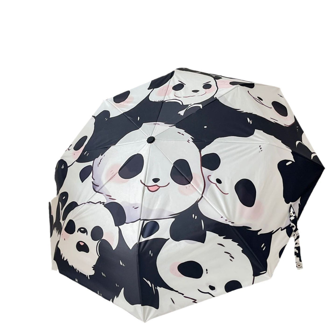 Dame Faltparaply med lekent pandadesign Skanto