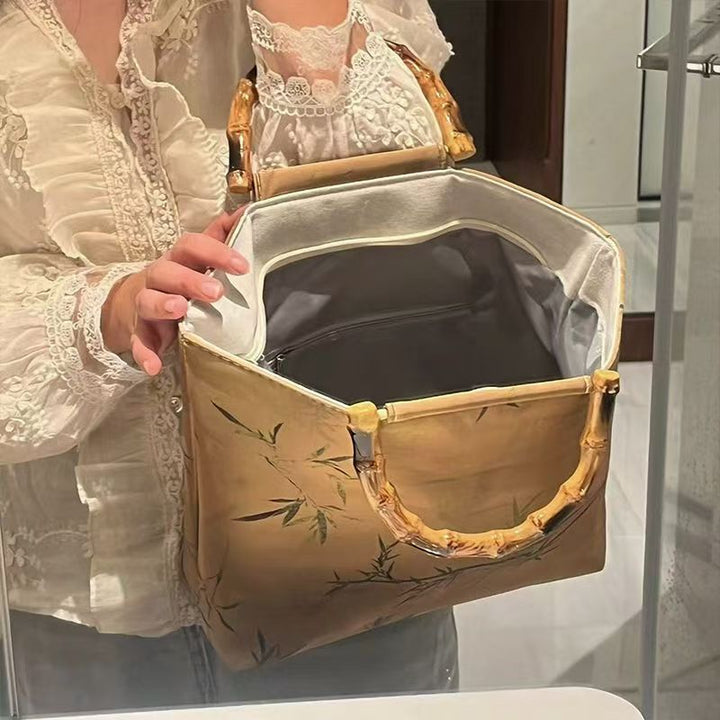 Elegant veske med bambushåndtak Skanto