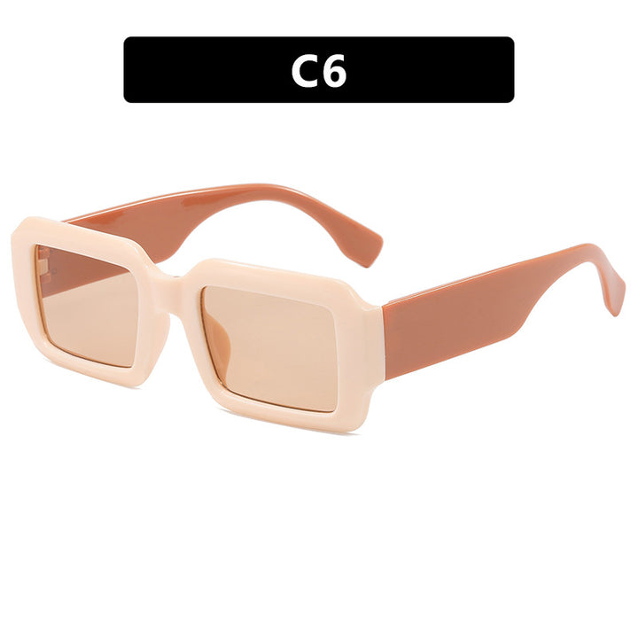 Dame oversized kvadratisk solbrille med moderne plastikkramme Skanto