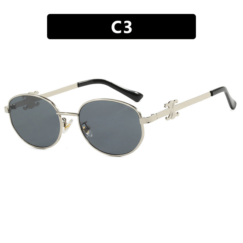 Women's stylish designer sunglasses with elegant metal frame Skanto