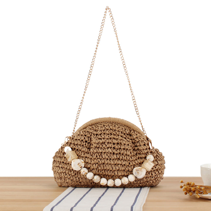 Shoulder Bag with Elegant Pearl Embellishment Skanto