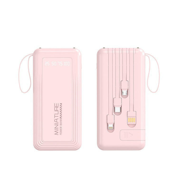 Mini Powerbank med integrert multifunksjonsladekabel Skanto