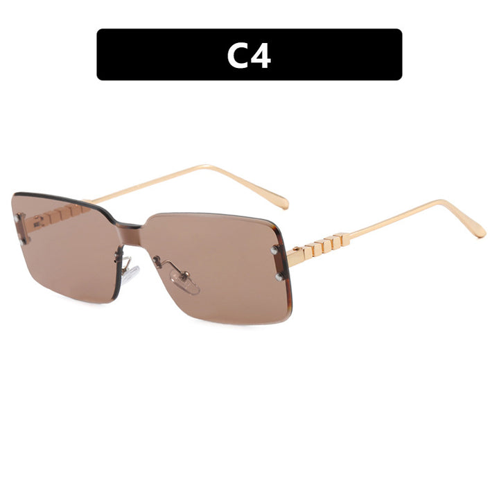 Women's modern rectangular sunglasses with stylish metal frame Skanto
