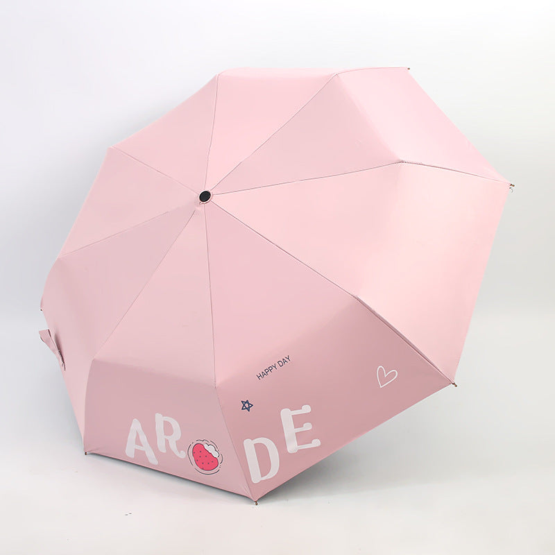 Kvinnens sammenleggbare paraply med lystig design Skanto