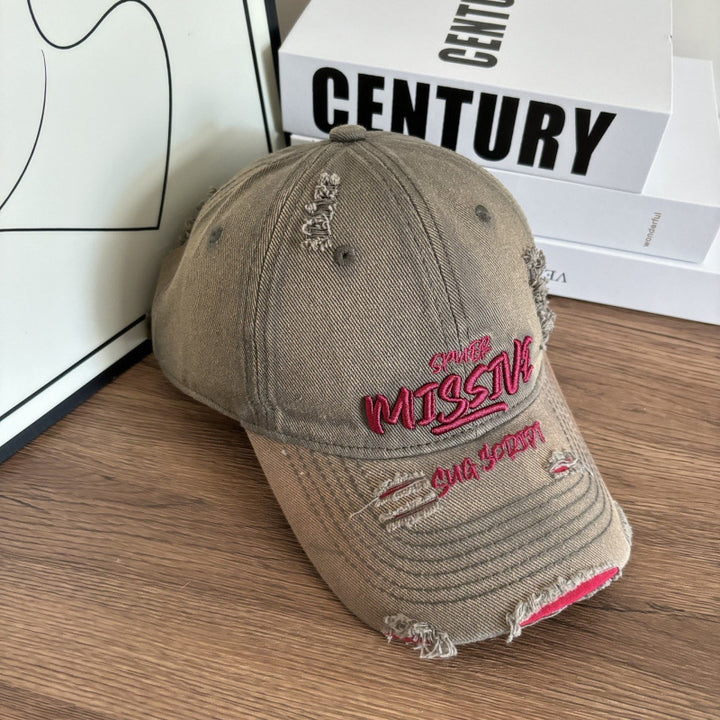 Kvinne Slitt Denim Justerbar Baseball Caps Skanto