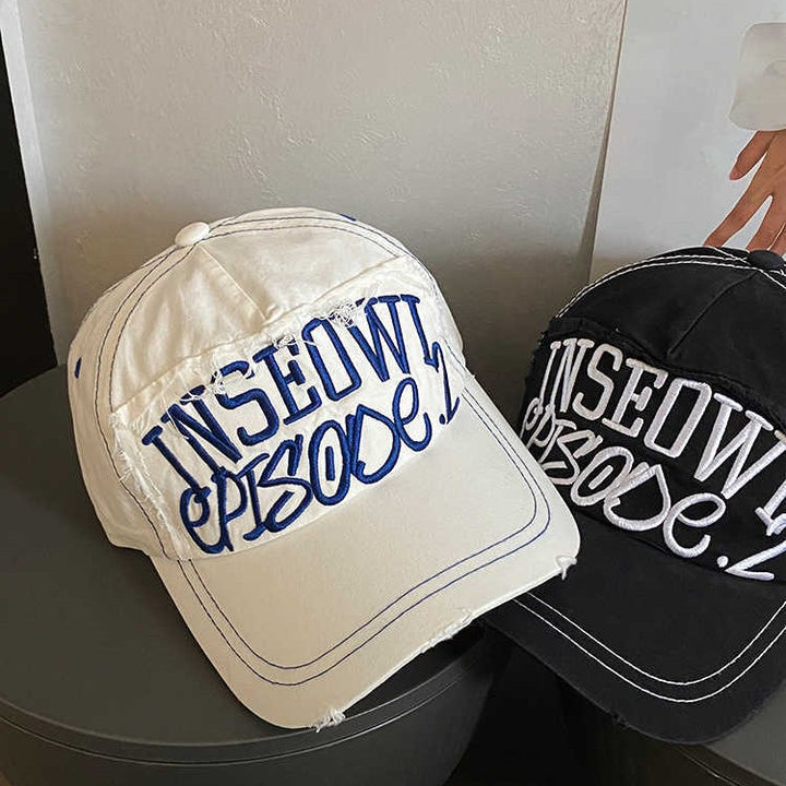 Kvinne Distressed Kunstnerisk Brodert Caps Skanto