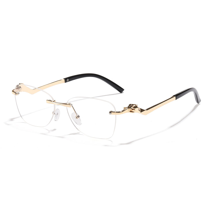 Dame moteriktig solbrille med stilige geometriske akenter Skanto