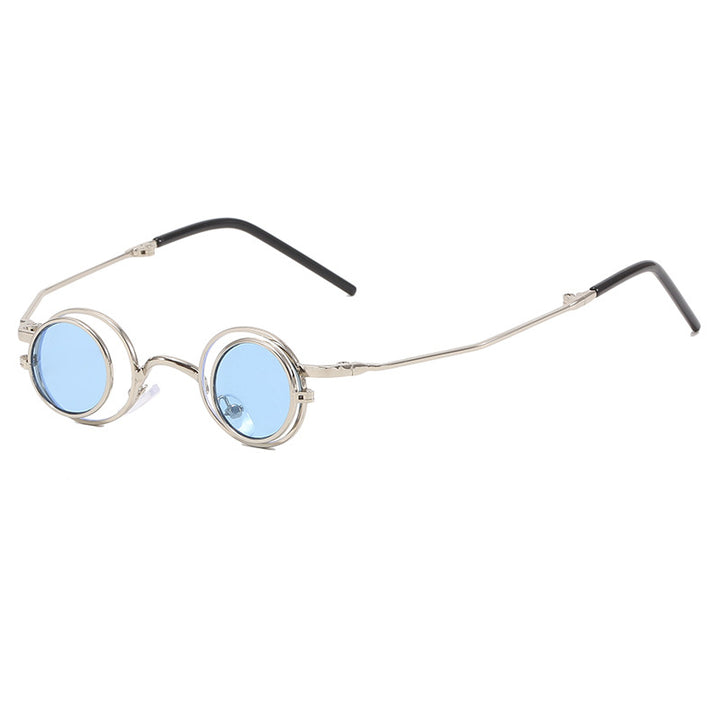 Dame Moderne runde solbriller med elegant metallramme Skanto