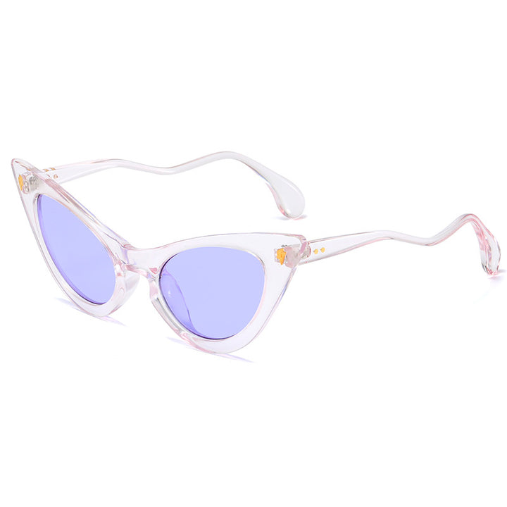 Dame Cat-Eye solbriller med speilte linser og elegant detalj Skanto