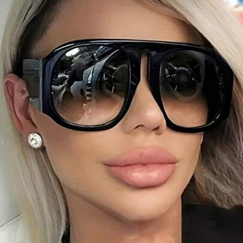 Dame trendy oversized solbriller med moteriktig fargeovergang Skanto