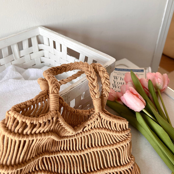 Handmade basket bag with braided design Skanto