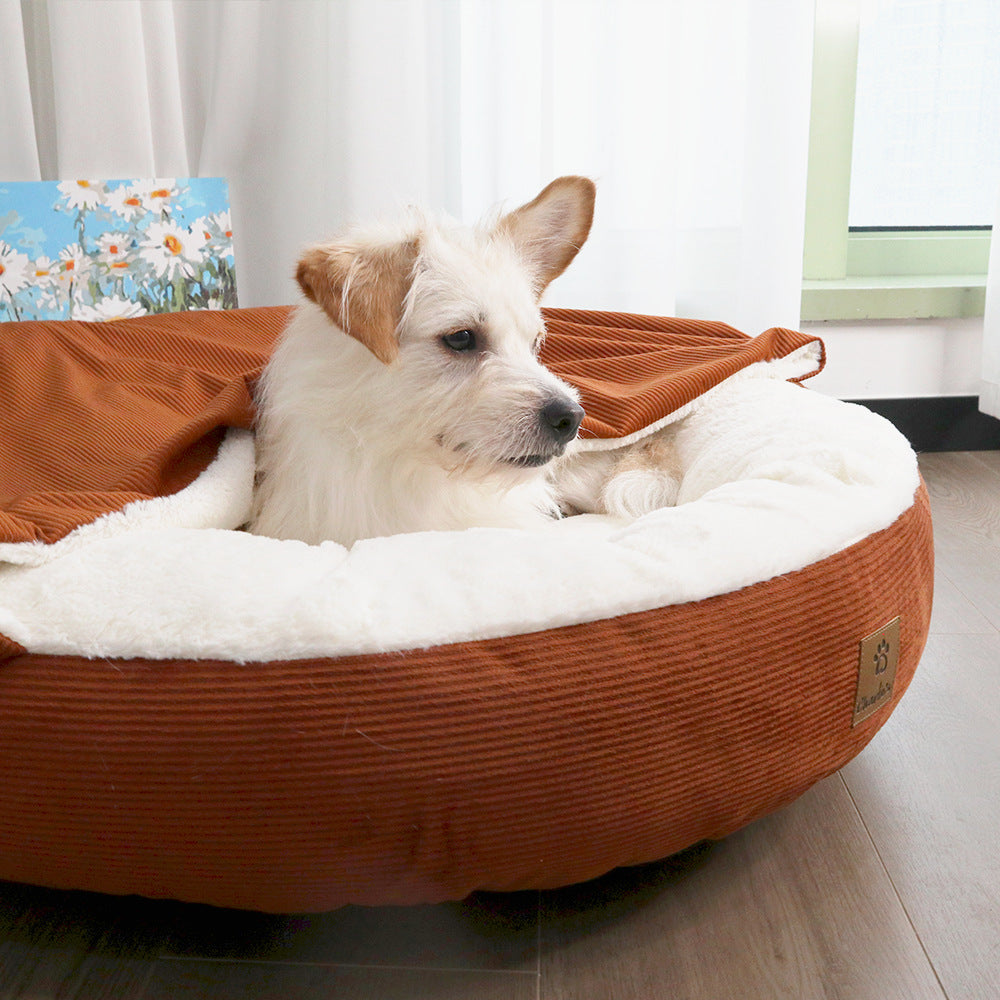 Rund polstret hundeseng