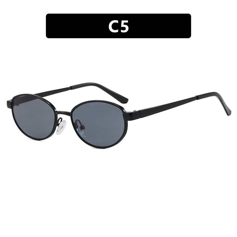 Women's fashionable sunglasses in elegant oval design with high-quality metal frame Skanto