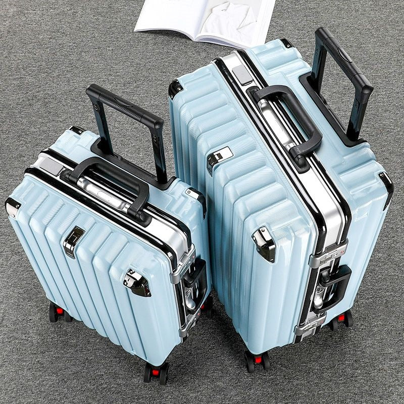 Hardplasttrolley med integrert USB-ladeport og multifunksjonell lagring Skanto