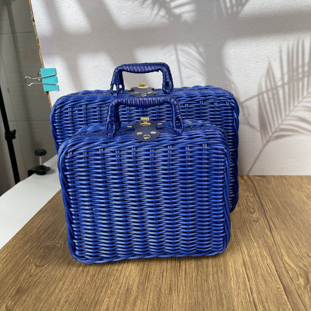 Dame elegant håndveske laget av flettet materiale Skanto